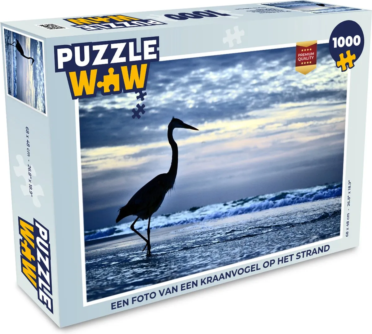 PuzzleWow Kraanvogel Strand Legpuzzel 1000 Stuks - Multicolor
