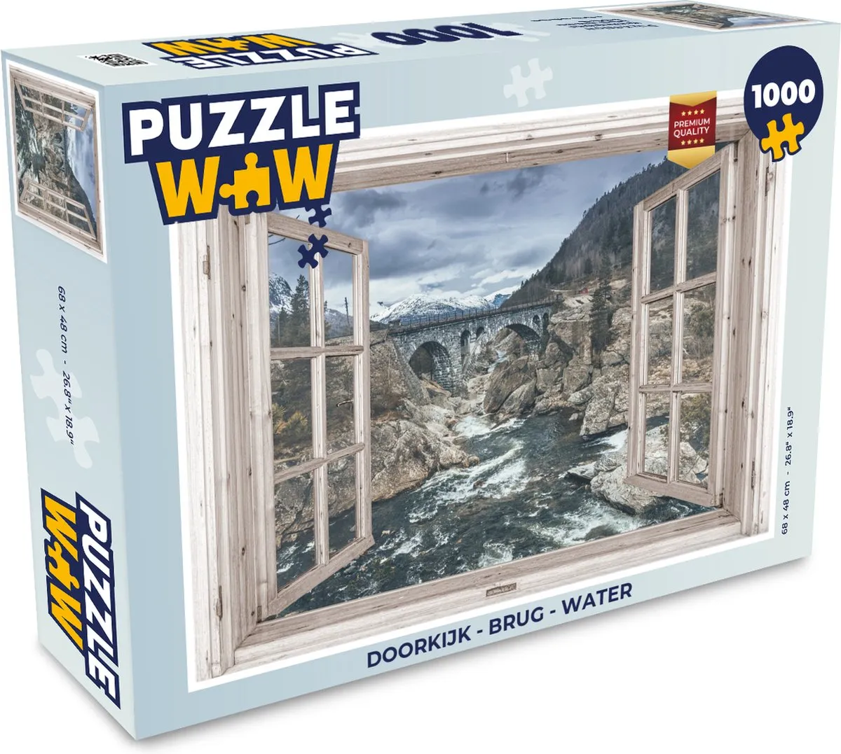PuzzleWow Doorkijk Brug Water Legpuzzel 1000 Stuks - Multicolor