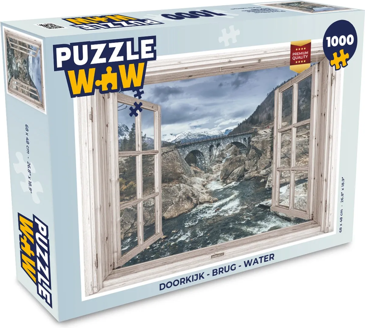 PuzzleWow Doorkijk Brug Water Legpuzzel 1000 Stuks - Multicolor