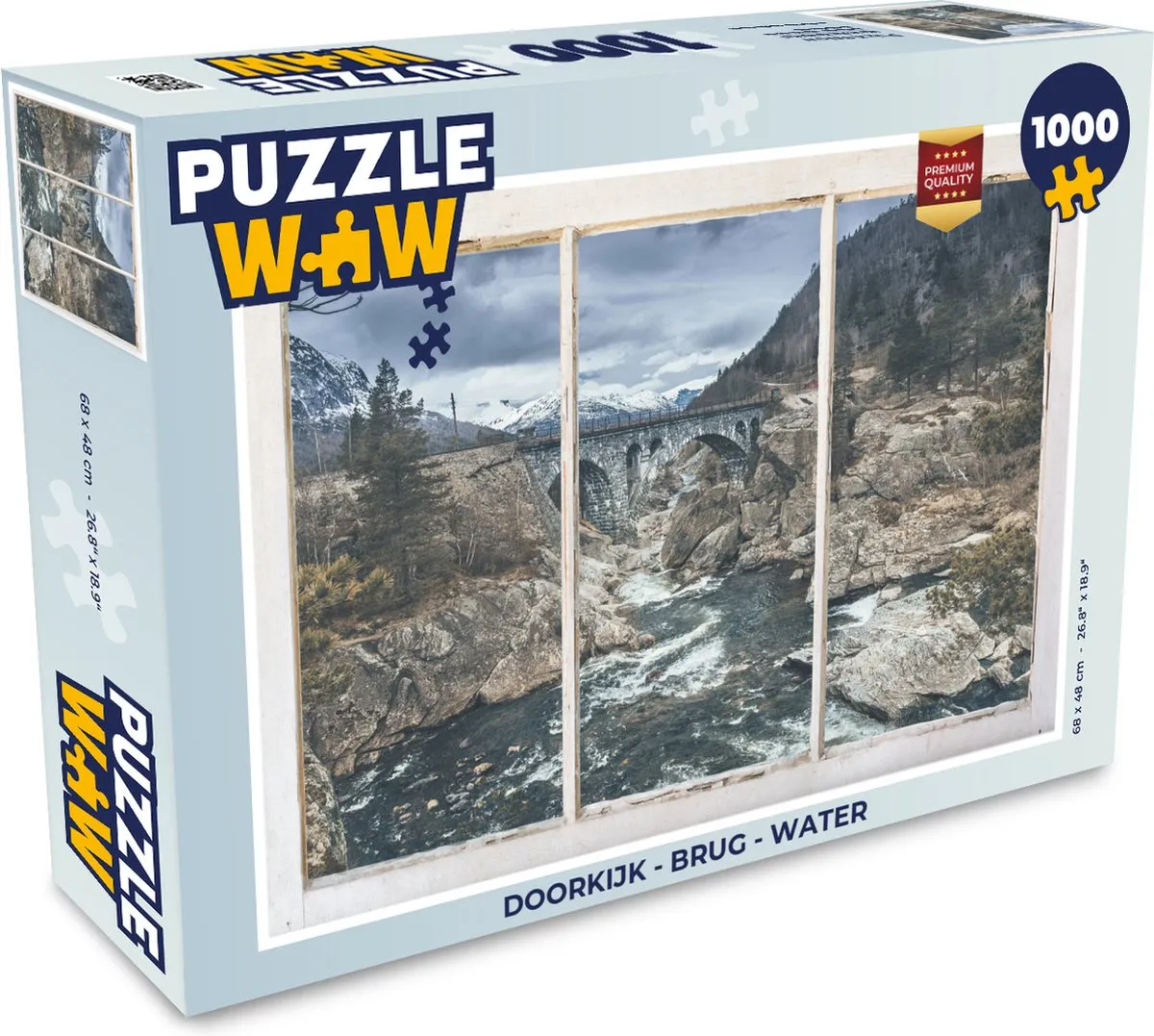 PuzzleWow Doorkijk Brug Water Legpuzzel 1000 Stuks - Multicolor