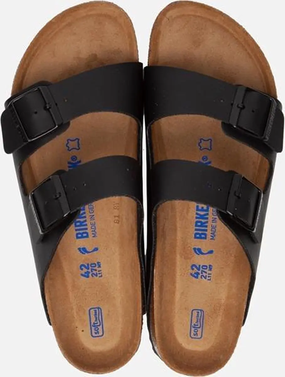 Birkenstock Arizona Slippers Zwart Zacht Voetbed Smal Maat 41