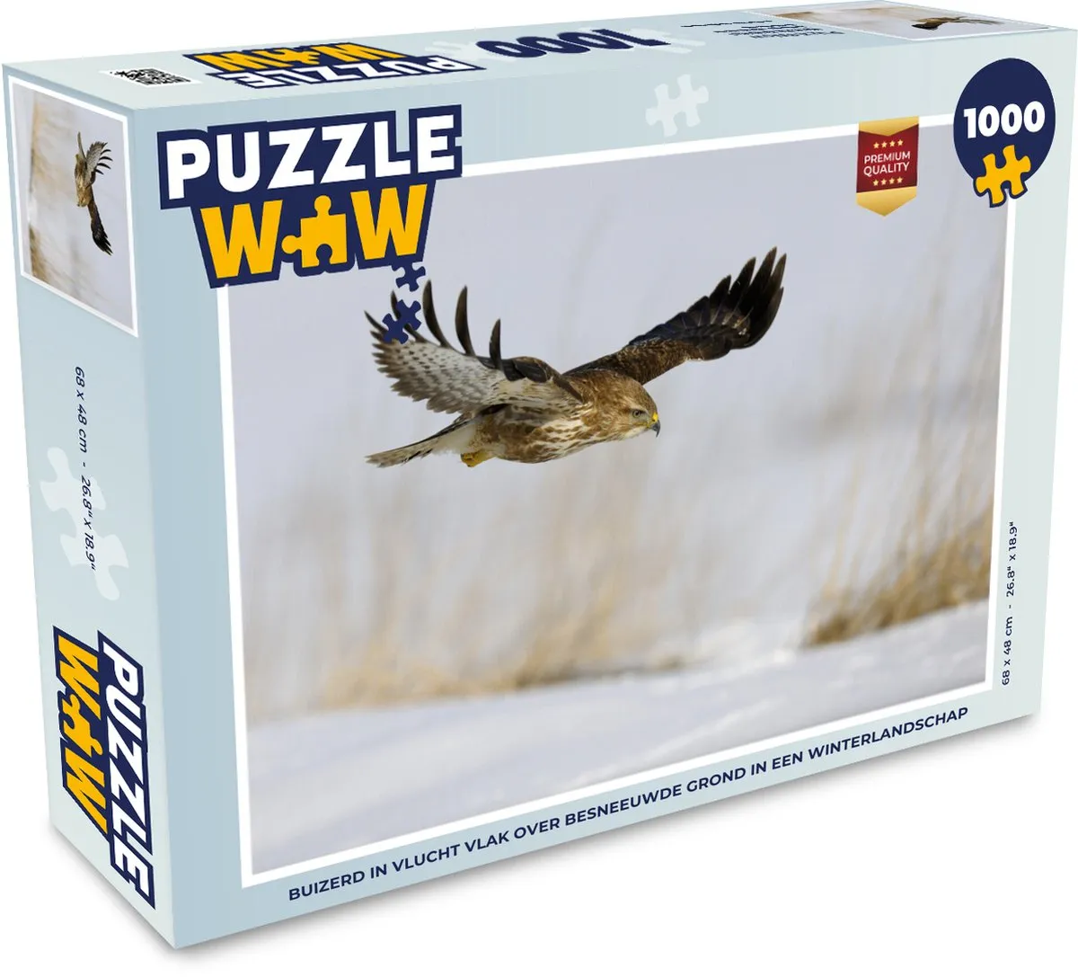 PuzzleWow Buizerd in Vlucht Legpuzzel 1000 Stuks - Multicolor