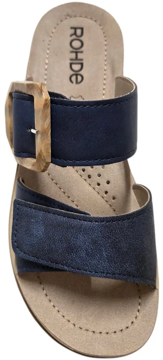 Rohde 1301 Slides Blauw Nubuck Dames - 41