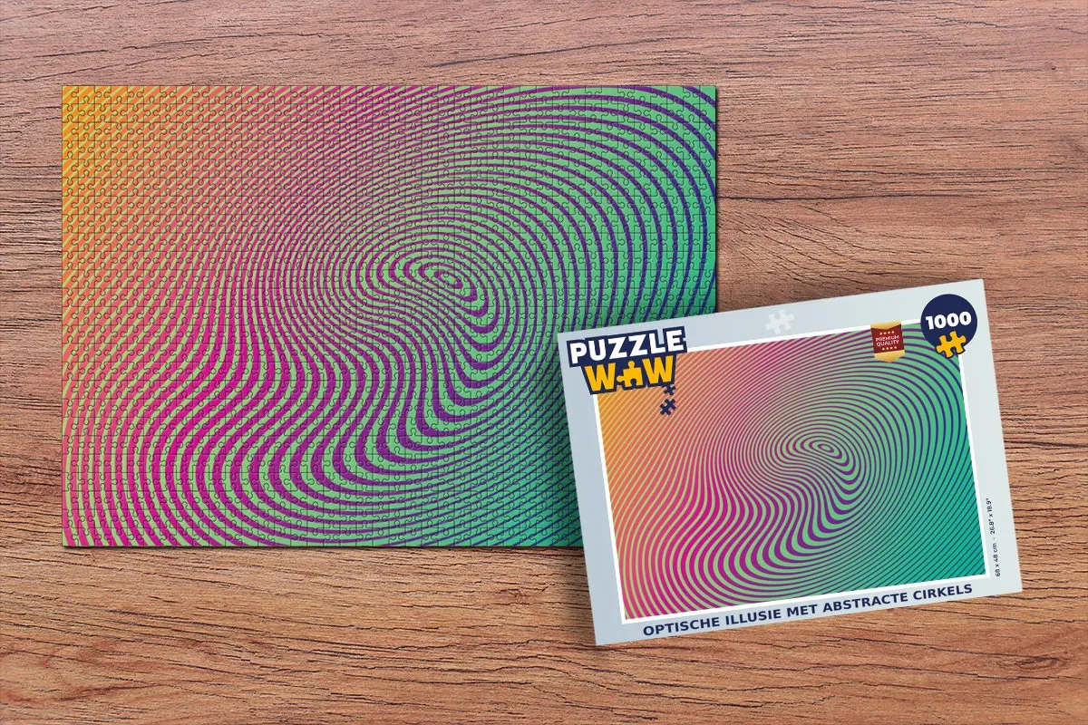 PuzzleWow Legpuzzel 1000 Stuks Multicolor - Abstracte Cirkels