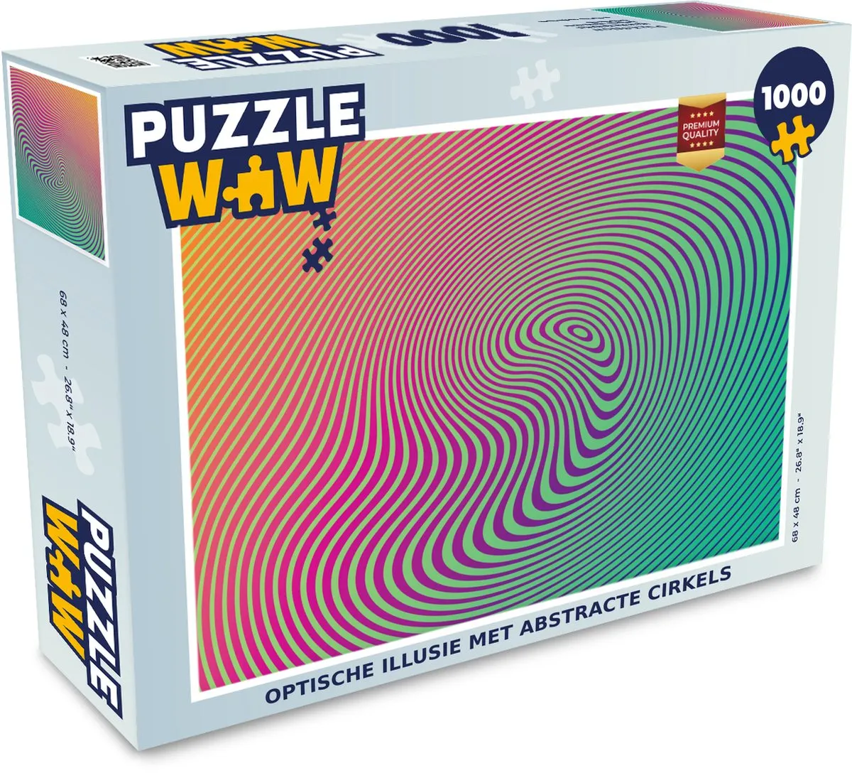 PuzzleWow Legpuzzel 1000 Stuks Multicolor - Abstracte Cirkels