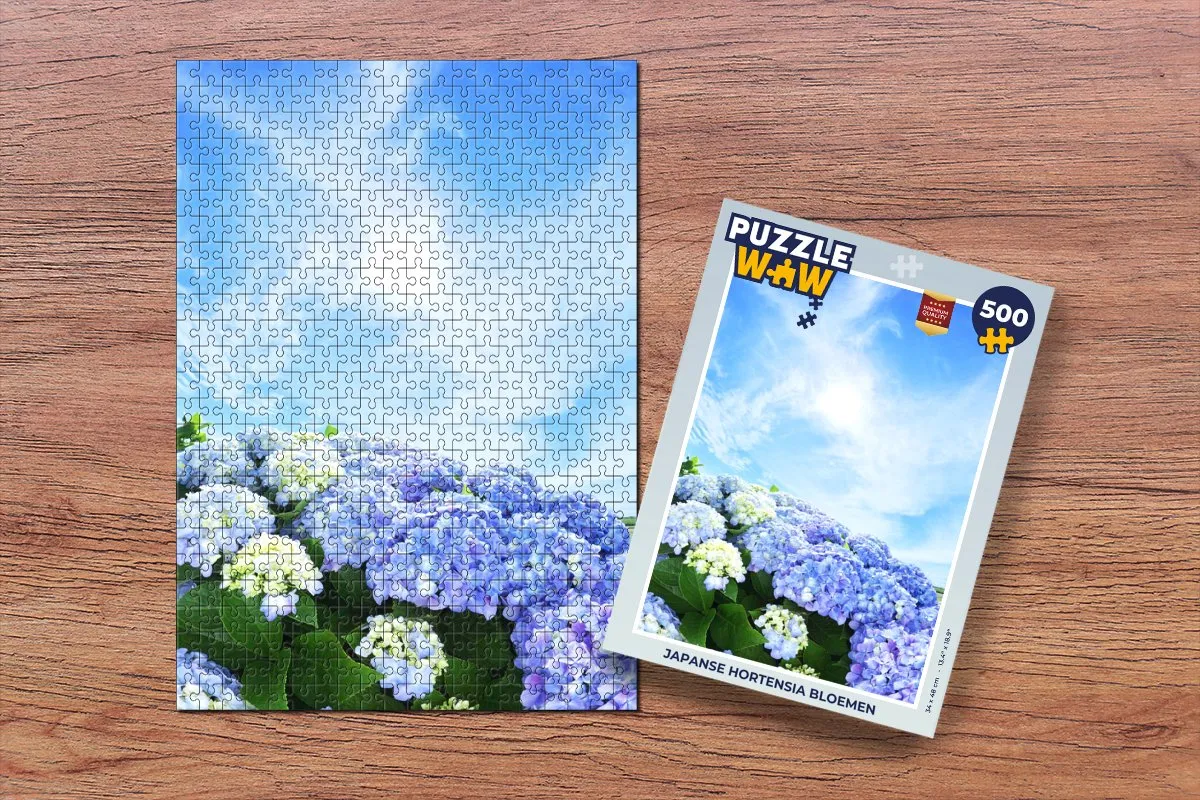 PuzzleWow Japanse Hortensia Bloemen Legpuzzel 500 Stuks - Multicolor