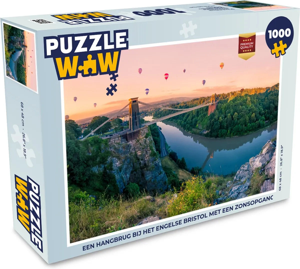 PuzzleWow Bristol Hangbrug Legpuzzel 1000 Stuks - Multicolor