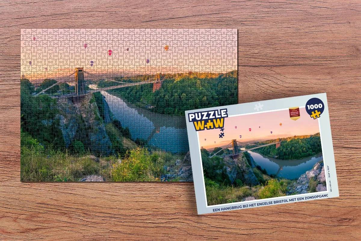 PuzzleWow Bristol Hangbrug Legpuzzel 1000 Stuks - Multicolor