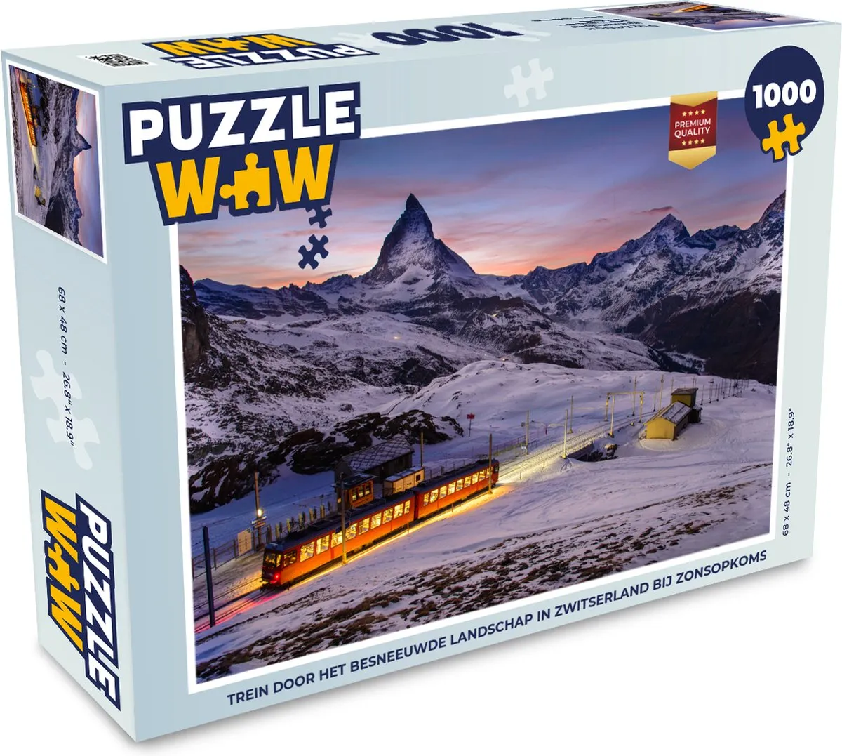 PuzzleWow Zwitserland Zonsopgang Legpuzzel 1000 Stuks - Multicolor