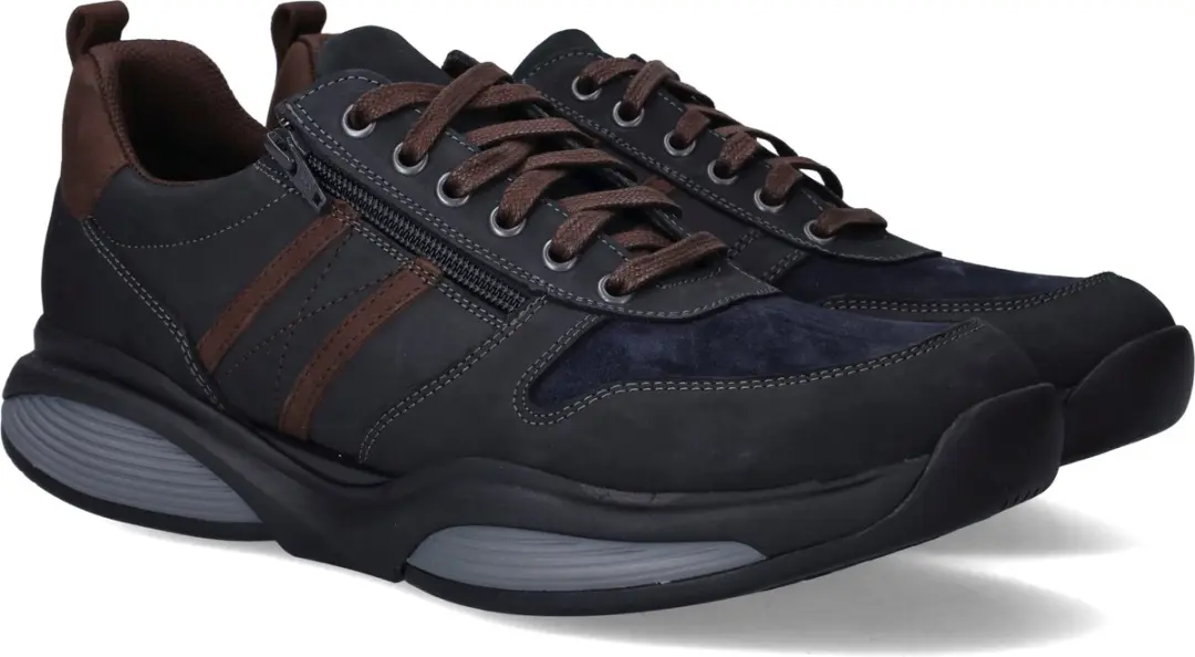 Xsensible Mannen Nubuck Lage Sneakers 30073.2 - Blauw