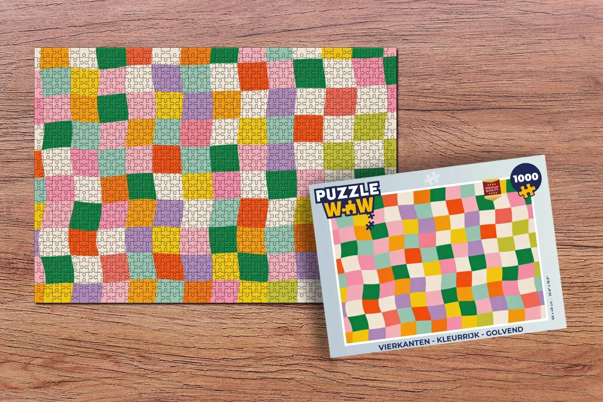 PuzzleWow Vierkanten Legpuzzel 1000 Stuks - Kleurrijk