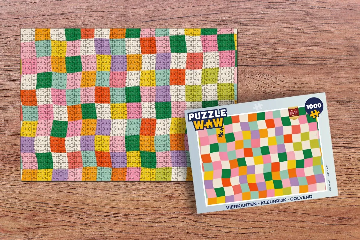 PuzzleWow Vierkanten Legpuzzel 1000 Stuks - Kleurrijk