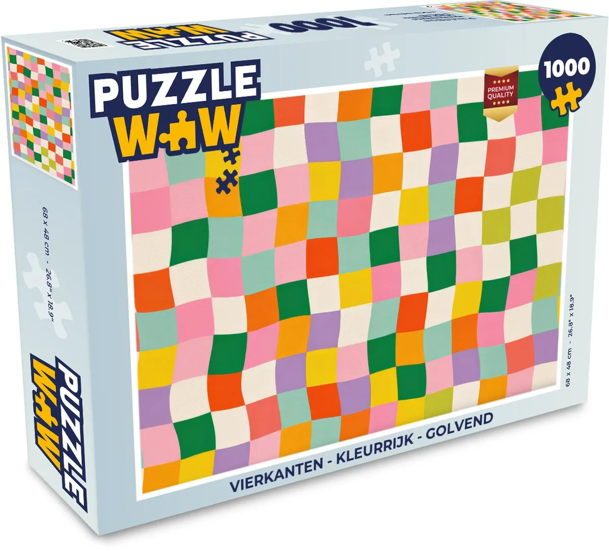 PuzzleWow Vierkanten Legpuzzel 1000 Stuks - Kleurrijk