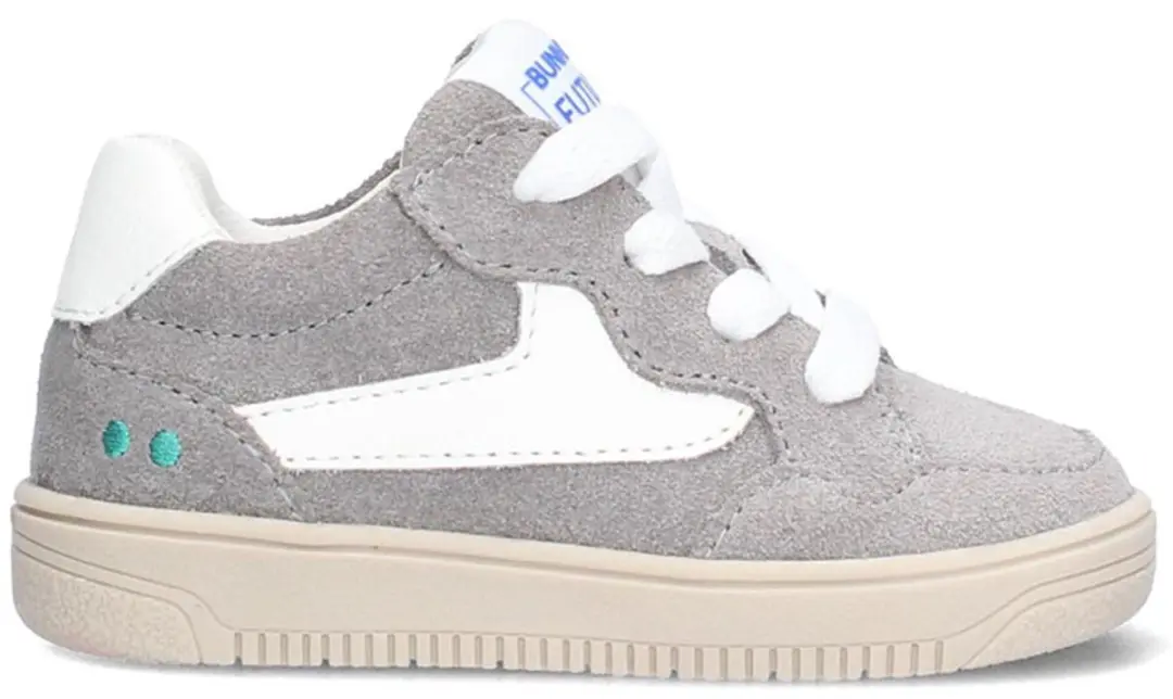 BunniesJR 226206-484 Jongens Lage Sneakers - Grijs - Leer - Veters