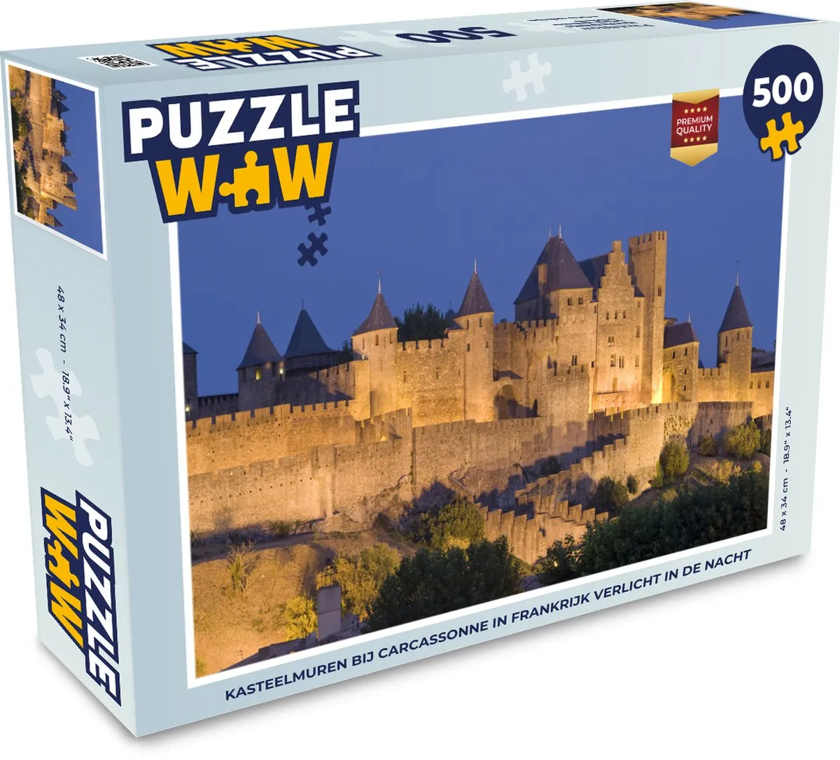 PuzzleWow Carcassonne Kasteel Legpuzzel 500 Stuks - Multicolor