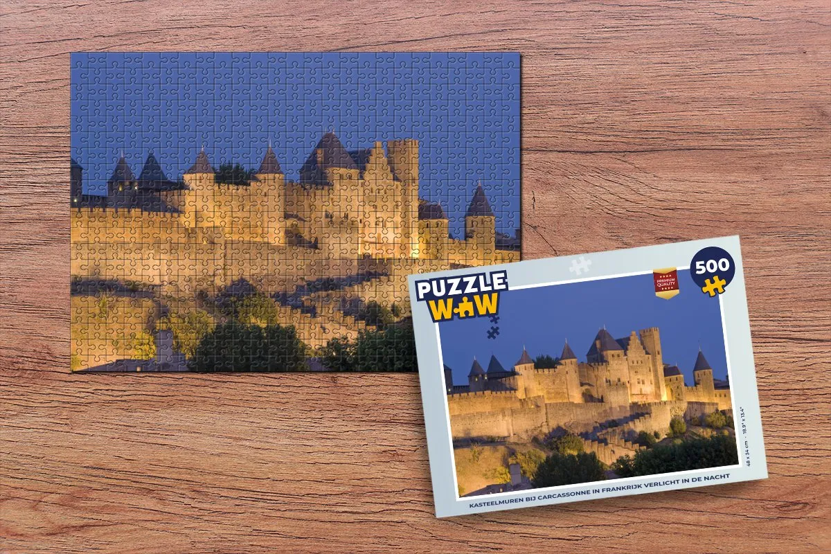 PuzzleWow Carcassonne Kasteel Legpuzzel 500 Stuks - Multicolor