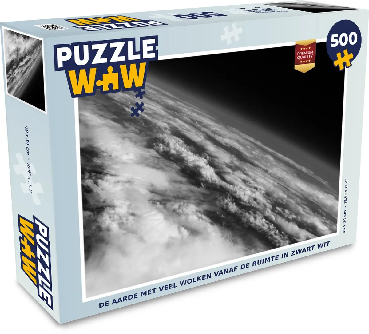 PuzzleWow Aarde Wolken Planeten Legpuzzel 500 Stuks - Multicolor