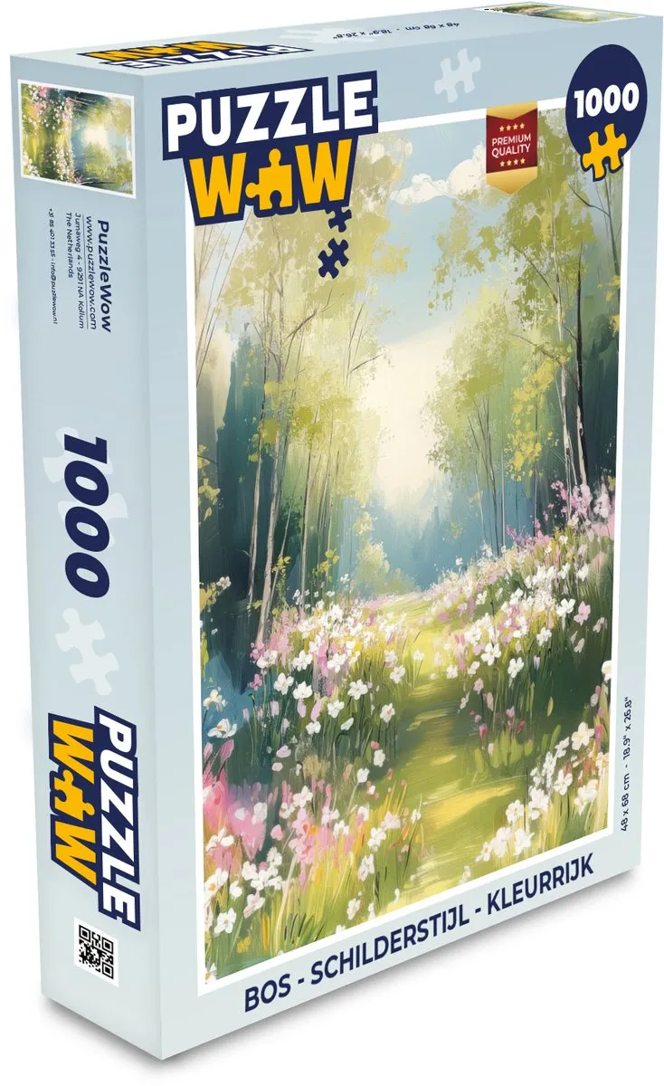PuzzleWow Bos Legpuzzel 1000 Stuks - Kleurrijk Landschap