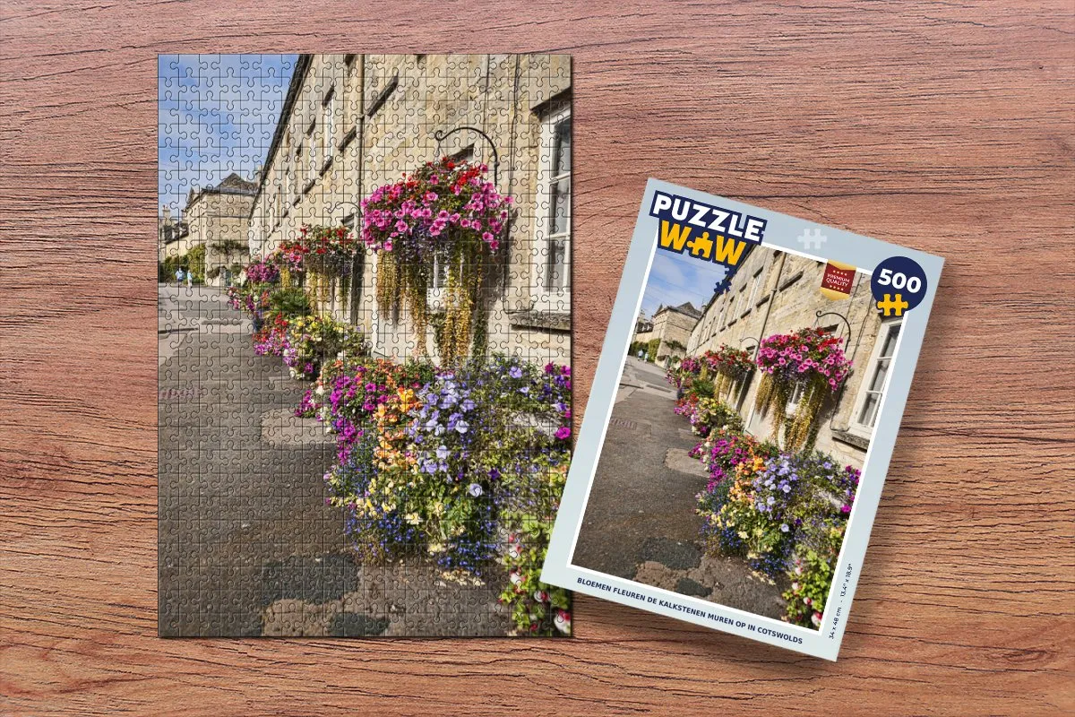 PuzzleWow Legpuzzel Bloemen Cotswolds 500 Stuks - Multicolor