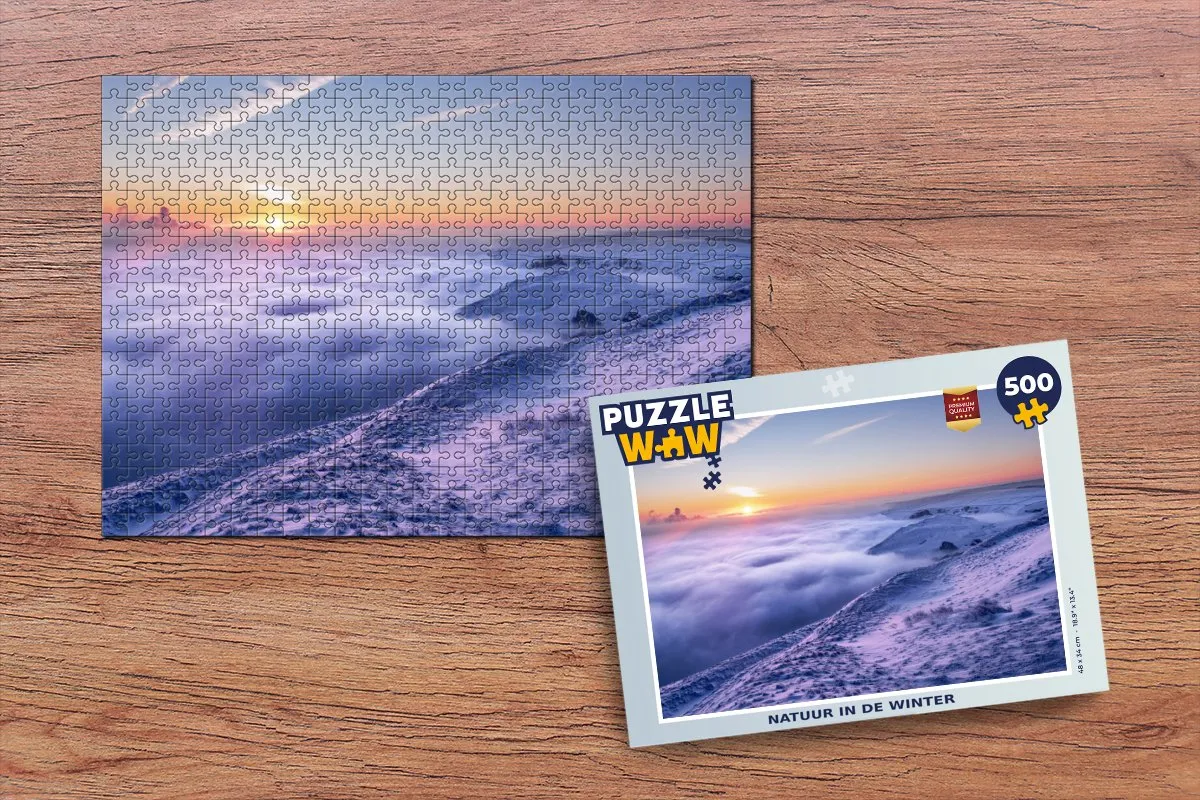 PuzzleWow Natuur in de Winter Legpuzzel 500 Stuks - Multicolor