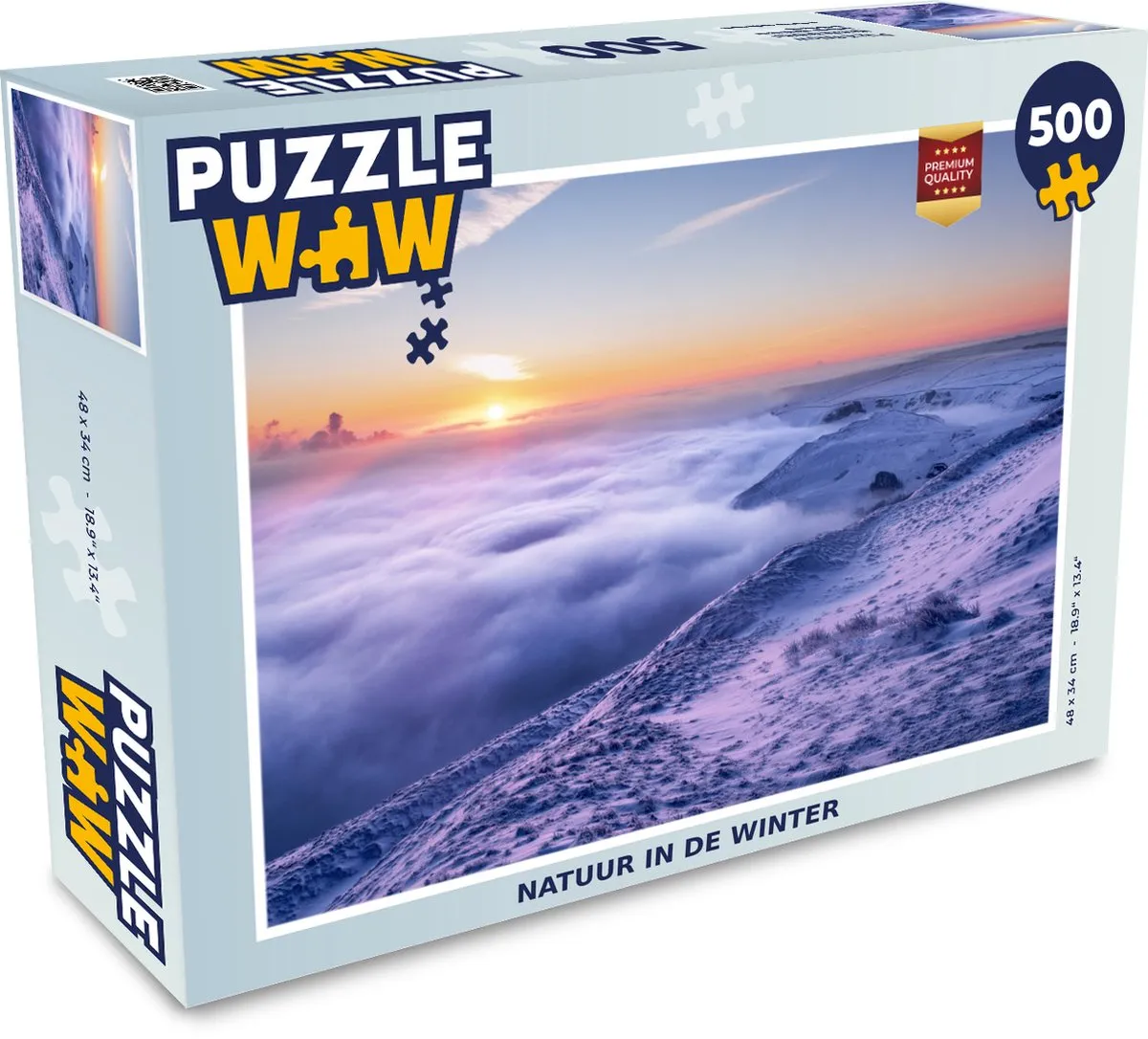 PuzzleWow Natuur in de Winter Legpuzzel 500 Stuks - Multicolor