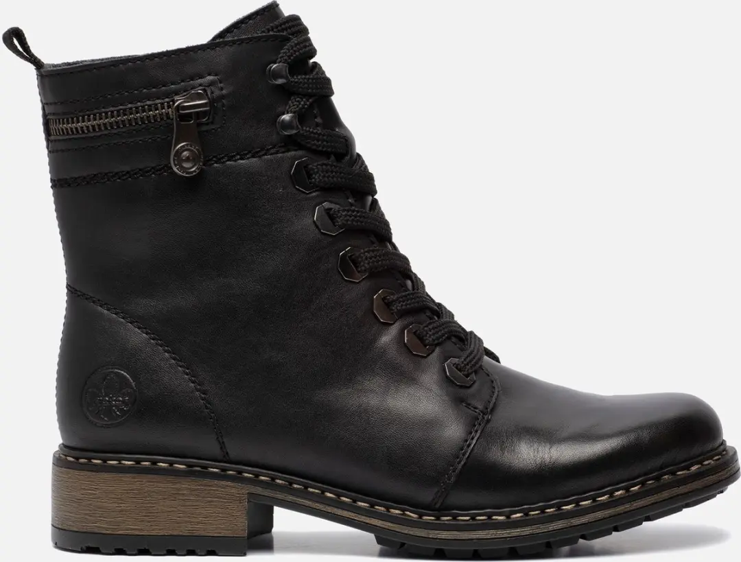 Rieker Veterboots zwart Synthetisch