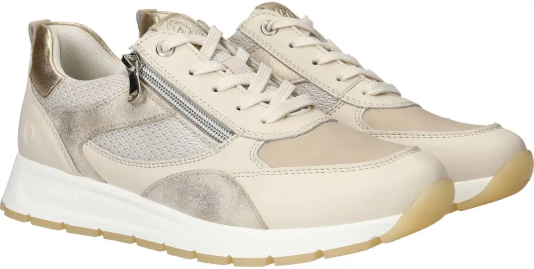 Remonte D2G11-60 Sneakers Dames - Beige/Goud Leer - Maat 38