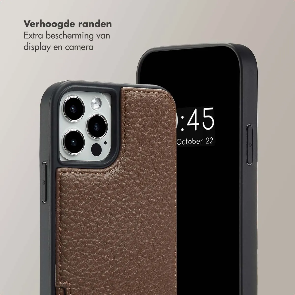 Selencia Hoesje iPhone 15 - Mocha Brown - 2 Pasjes