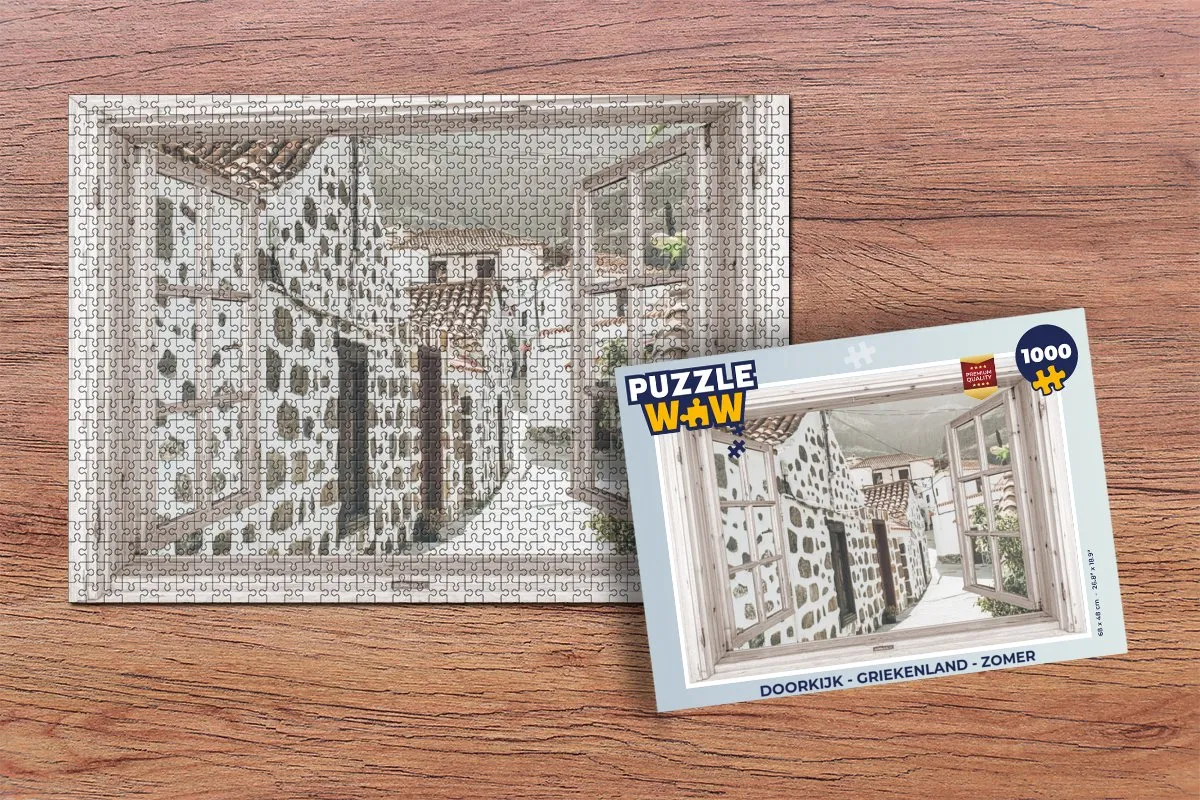 PuzzleWow Griekenland Zomer Legpuzzel 1000 Stuks - Multicolor