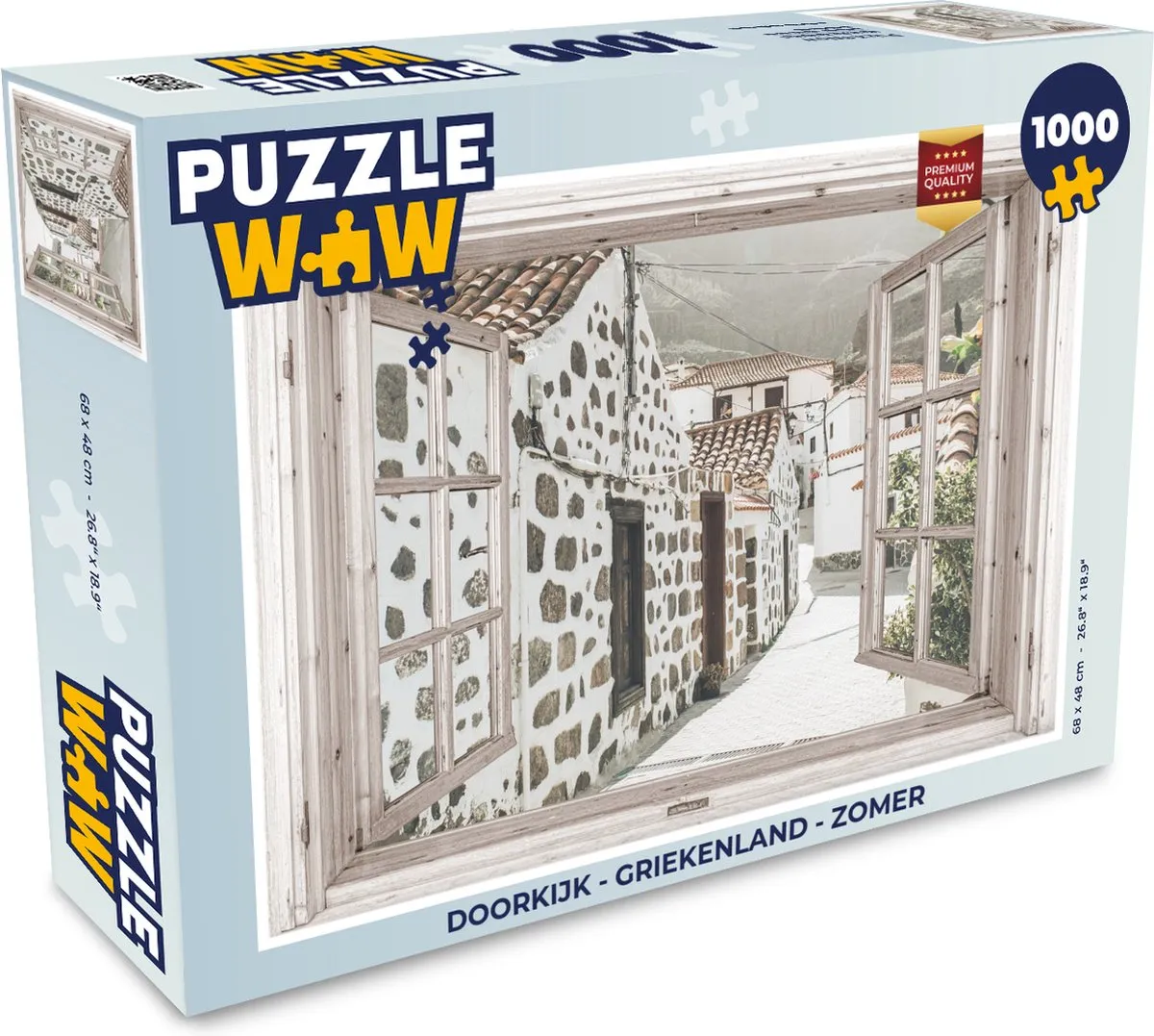 PuzzleWow Griekenland Zomer Legpuzzel 1000 Stuks - Multicolor