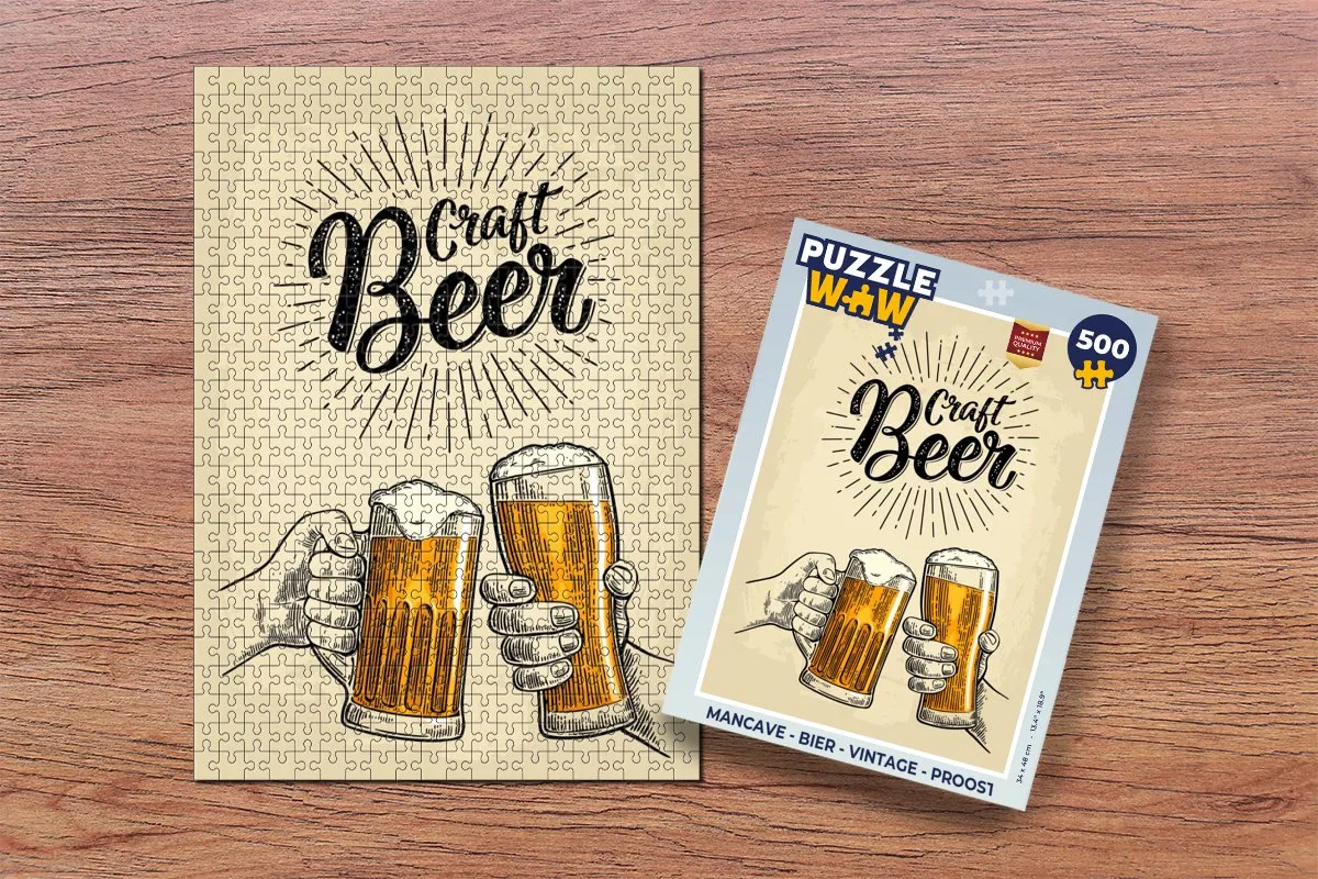 PuzzleWow Mancave Bier Legpuzzel 500 Stuks - Multicolor