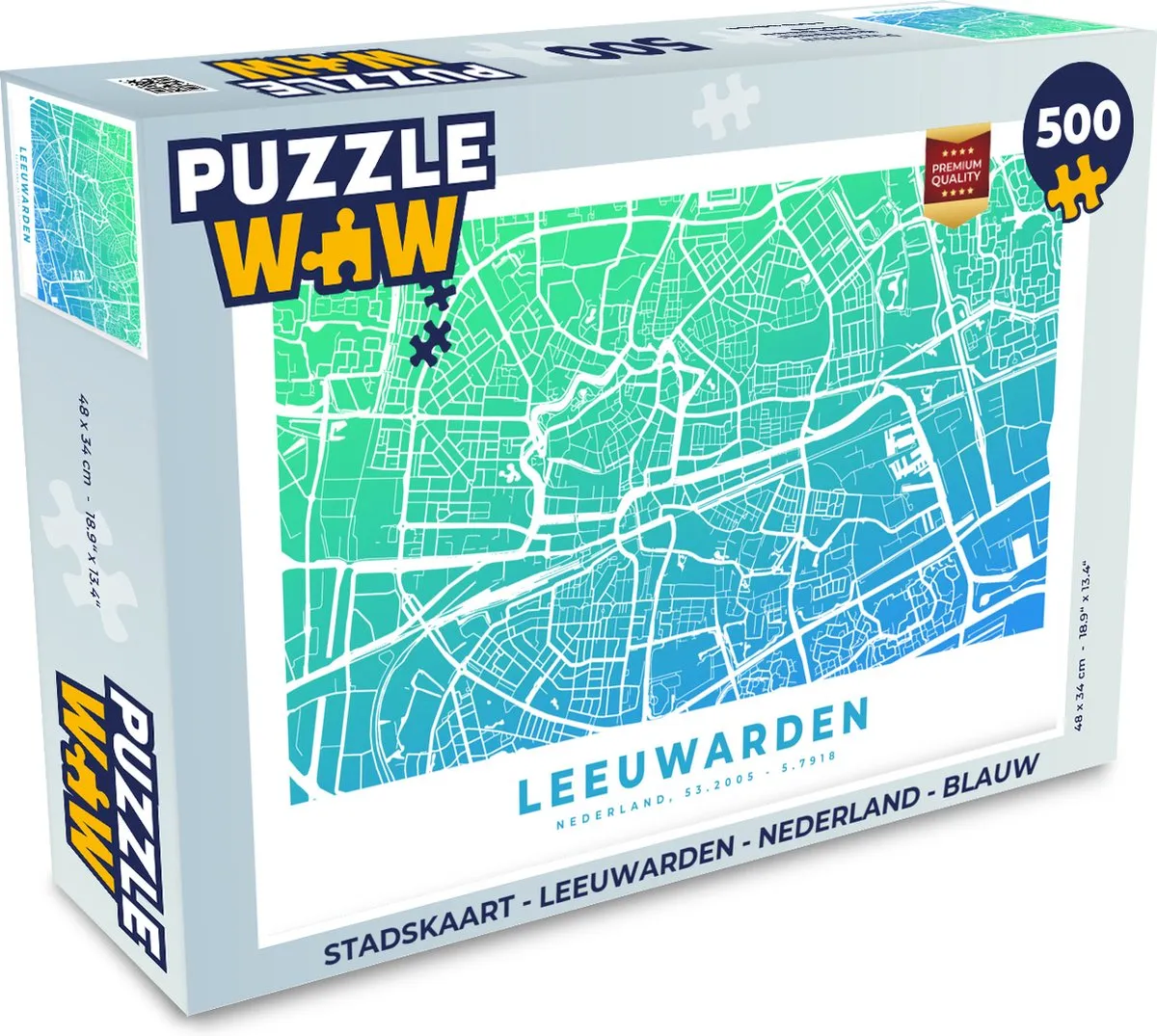 PuzzleWow Leeuwarden Legpuzzel 500 Stuks - Multicolor
