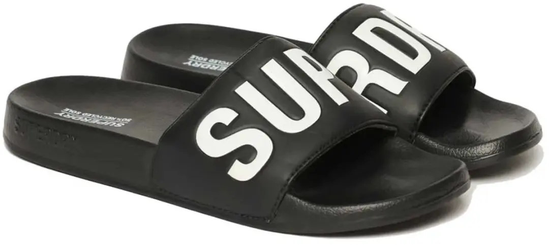 Superdry Core Vegan Badslippers Dames - Zwart - afbeelding 6 van 6