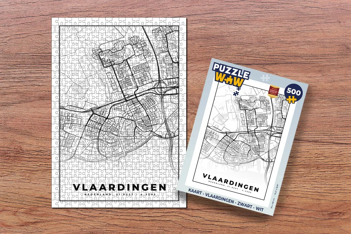 PuzzleWow Vlaardingen Legpuzzel 500 Stuks - Multicolor