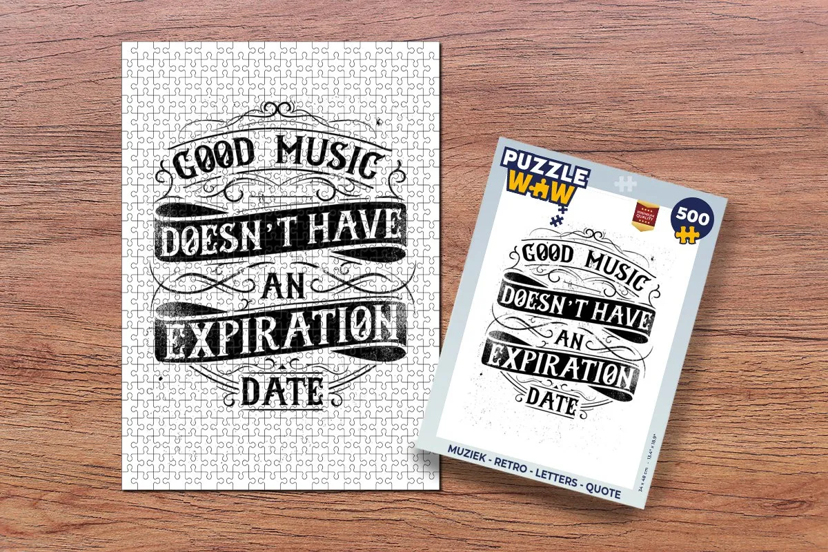 PuzzleWow Retro Letters Quote Legpuzzel 500 Stuks - Multicolor