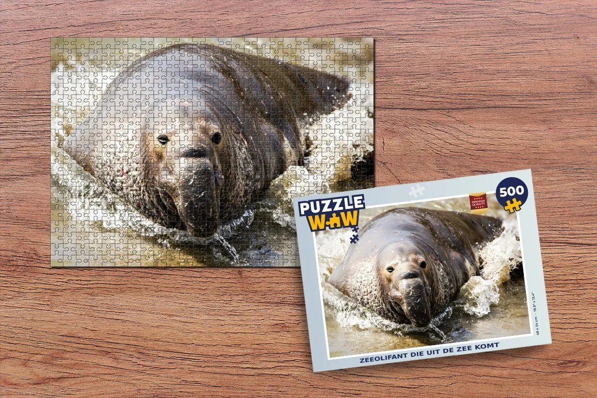 PuzzleWow Dieren Strand Water Legpuzzel 500 Stuks - Multicolor