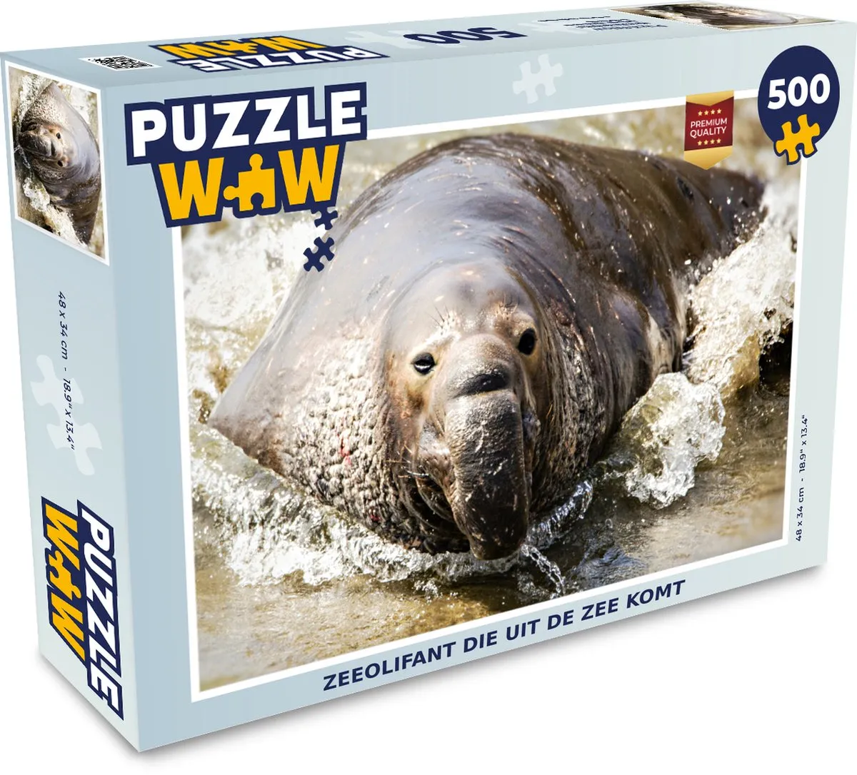 PuzzleWow Dieren Strand Water Legpuzzel 500 Stuks - Multicolor