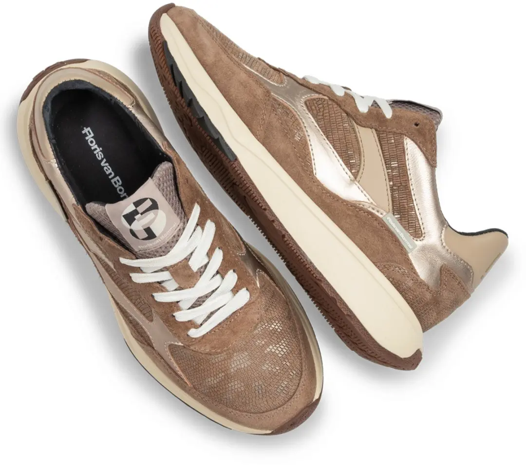 Floris van Bommel Suvi 05.03 Dames Sneaker - Taupe - Maat 40