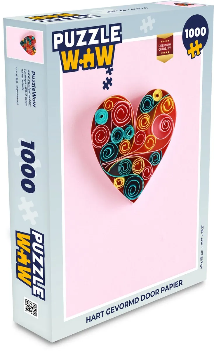 PuzzleWow Hart Legpuzzel 1000 Stuks - Multicolor