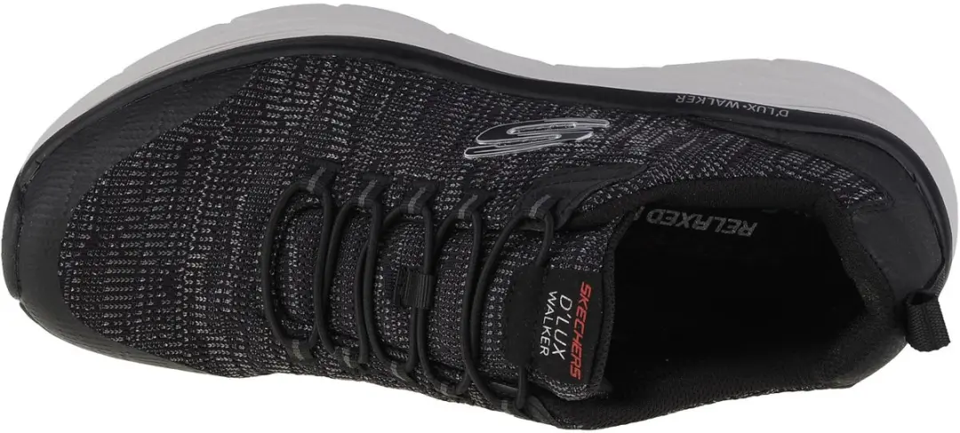 Skechers D'LUX Walker Pensive Heren Sneakers 44 - Zwart/Wit - afbeelding 4 van 6