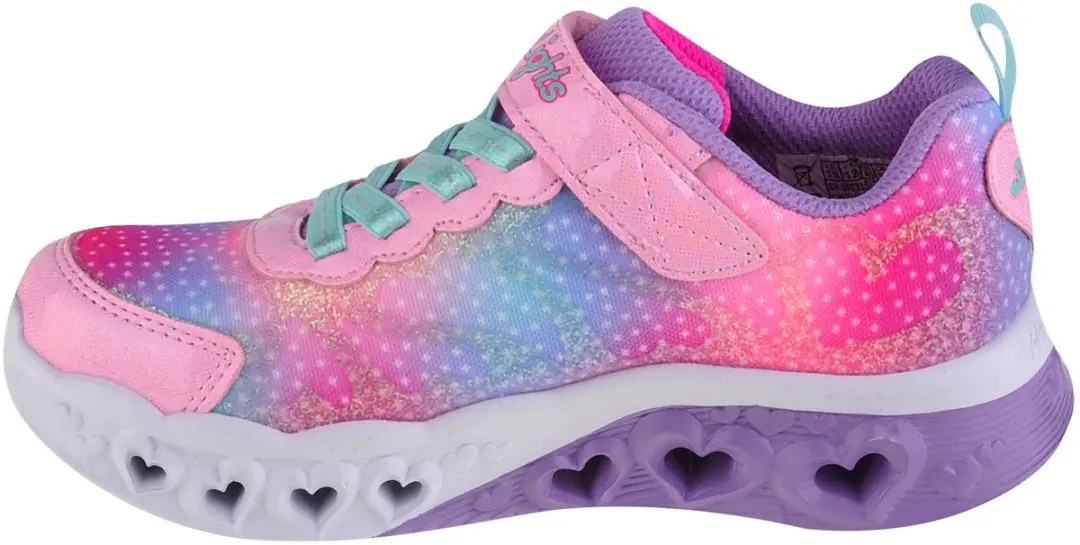 Skechers Flutter Heart Lights Simply L Meisjes Sneakers 32 - Roze/Multi - afbeelding 4 van 6