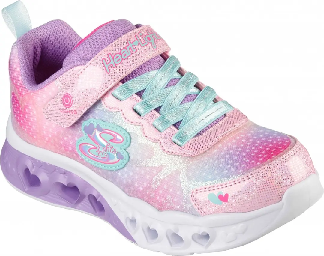 Skechers Flutter Heart Lights Simply L Meisjes Sneakers 32 - Roze/Multi - afbeelding 6 van 6