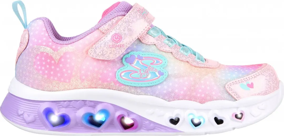 Skechers Flutter Heart Lights Simply L Meisjes Sneakers 32 - Roze/Multi - afbeelding 5 van 6