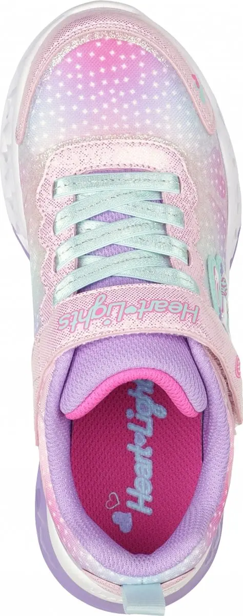 Skechers Flutter Heart Lights Simply L Meisjes Sneakers 32 - Roze/Multi - afbeelding 2 van 6