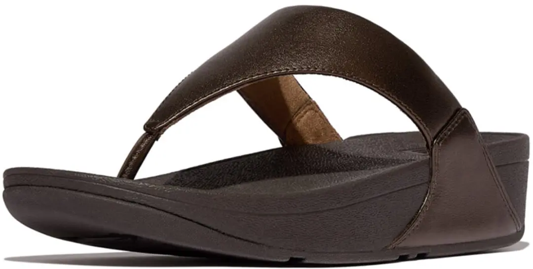 FitFlop Lulu Lederen Teenslipper BRUIN