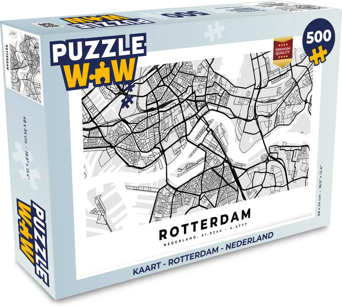 PuzzleWow Rotterdam Legpuzzel 500 Stuks - Multicolor