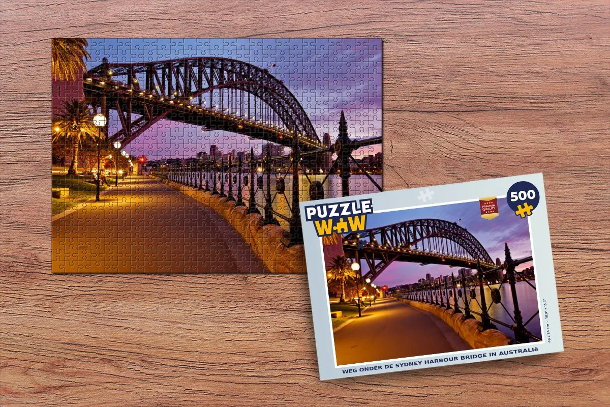 PuzzleWow Sydney Harbour Bridge Legpuzzel 500 Stuks - Multicolor
