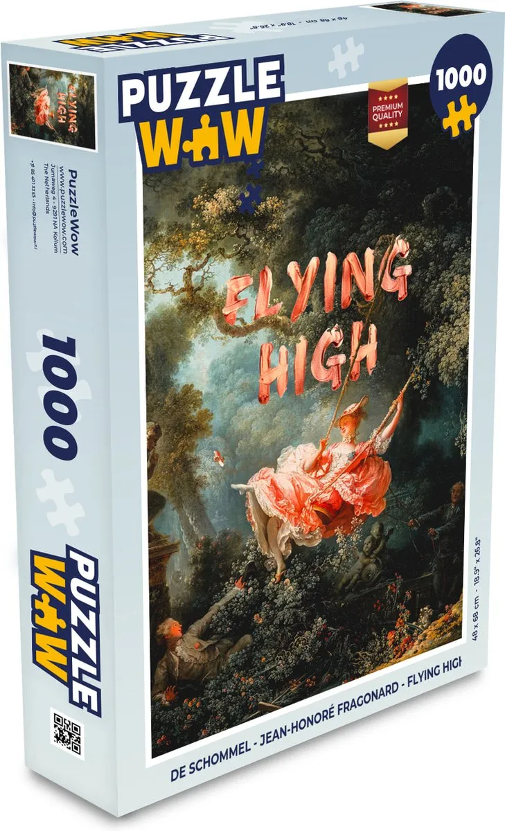 PuzzleWow Jean-Honoré Fragonard Legpuzzel 1000 Stuks - Multicolor