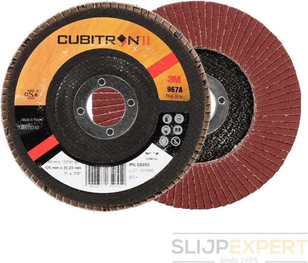 3M™ Cubitron™ II lamellenschijf 967A conisch 125 mm P60