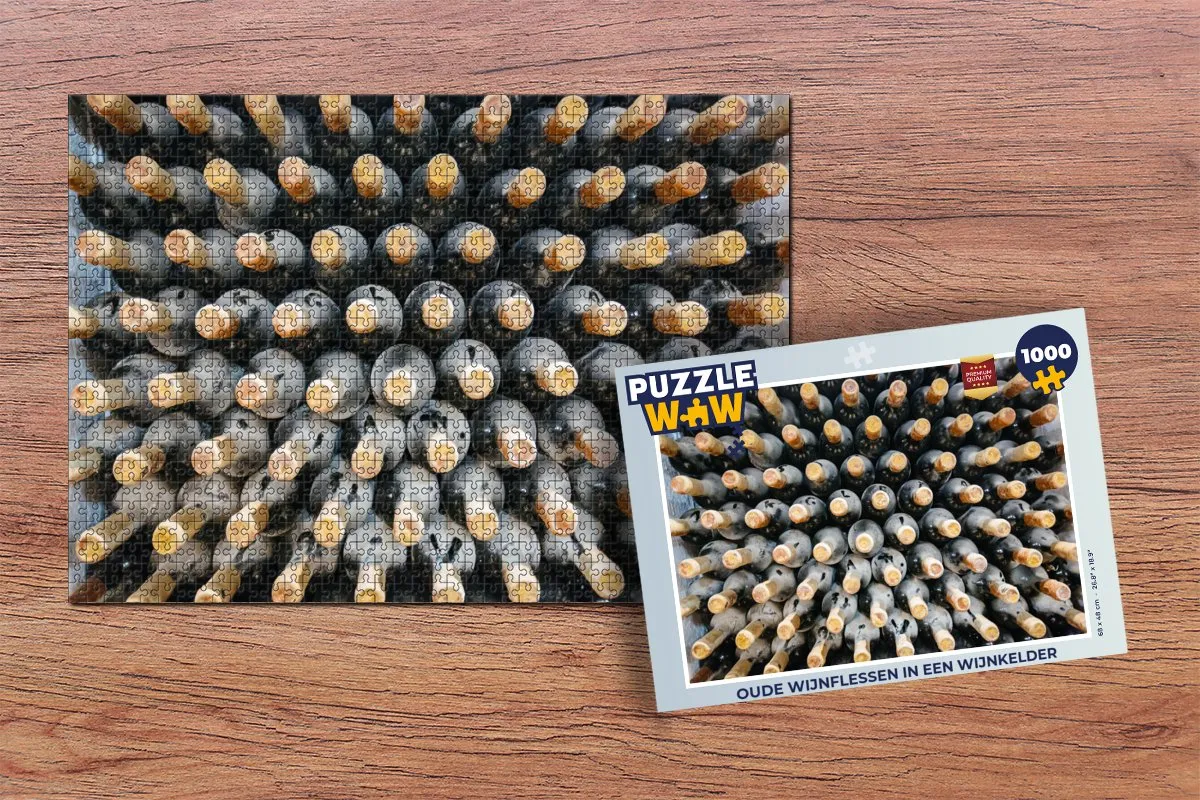 PuzzleWow Legpuzzel Oude Wijnflessen 1000 Stuks - Multicolor